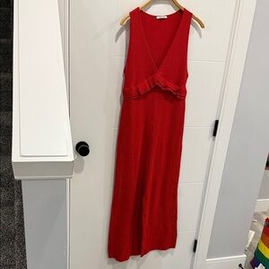 Zara Trafaluc Red Ribbed romper size medium